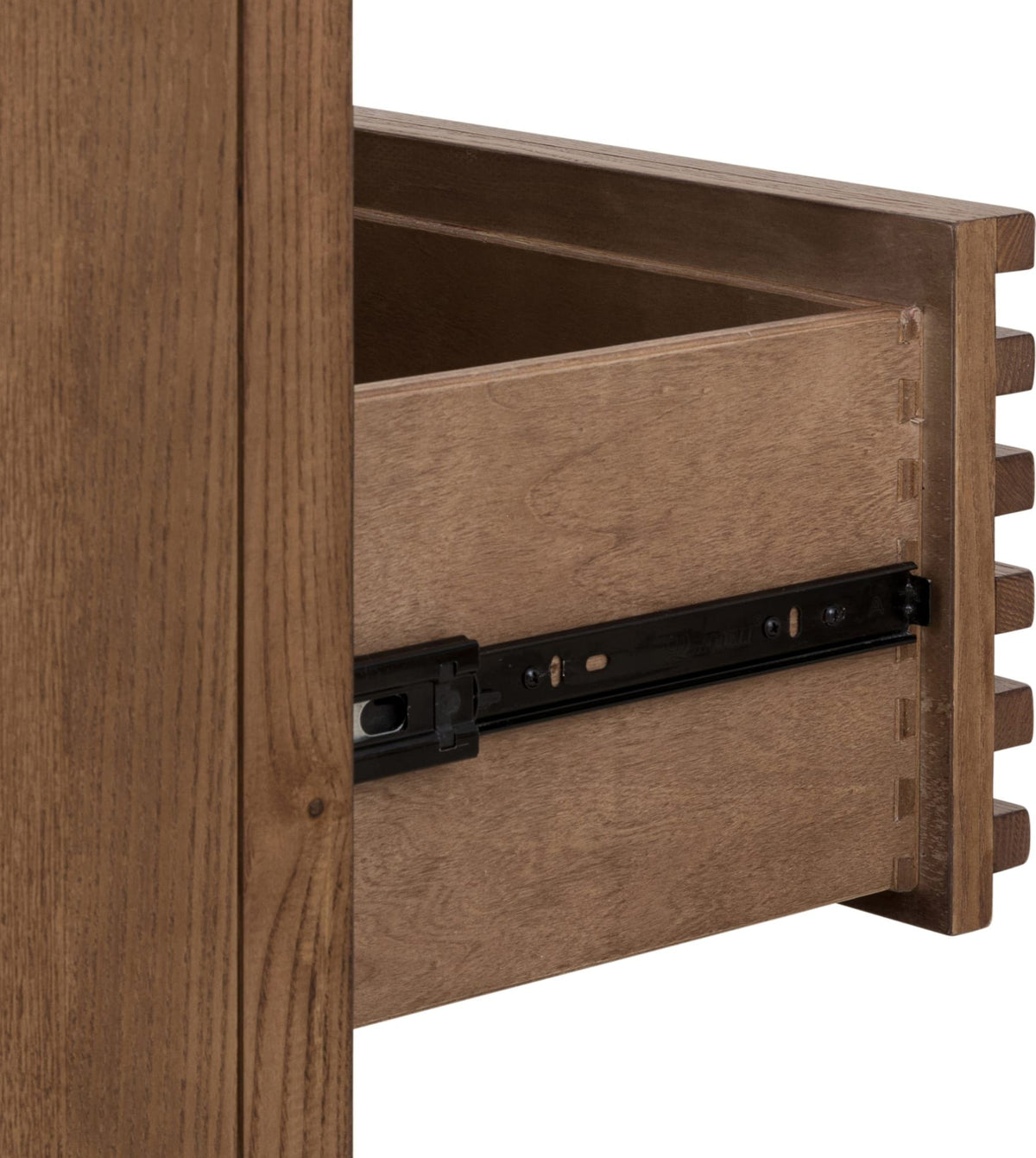Tanner Five Drawer Ash Wood Chest in Roux
