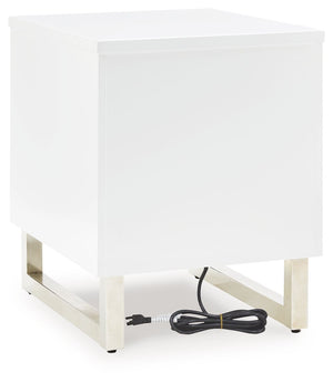 Gardoni - Chair Side End Table - White / Black - R&R Furniture Gallery (Fountain Valley, CA)
