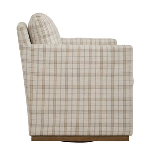 Basie - Casual Linen Swivel Chair - White