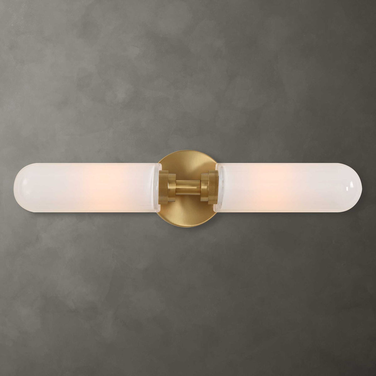 Wellsville - 2 Light Brass Sconce - White / Gold