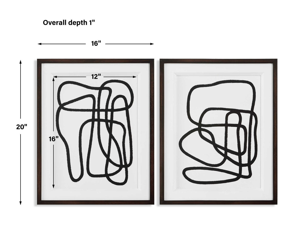 Entangle - Framed Prints (Set of 2) - Black / White