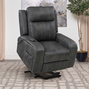 Mckinley - Upholstered Power Lift Recliner Chair With Remote Control - Gray