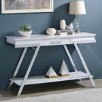 Titus - Sofa Table, White/Chrome