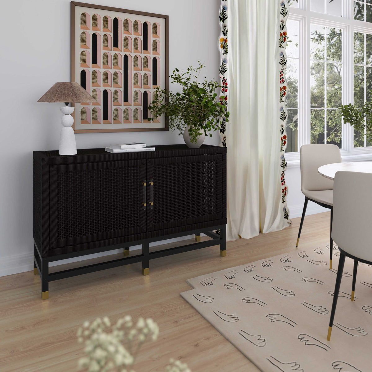 Amara - Woven Rattan Buffet - R&R Furniture Gallery (Fountain Valley, CA)