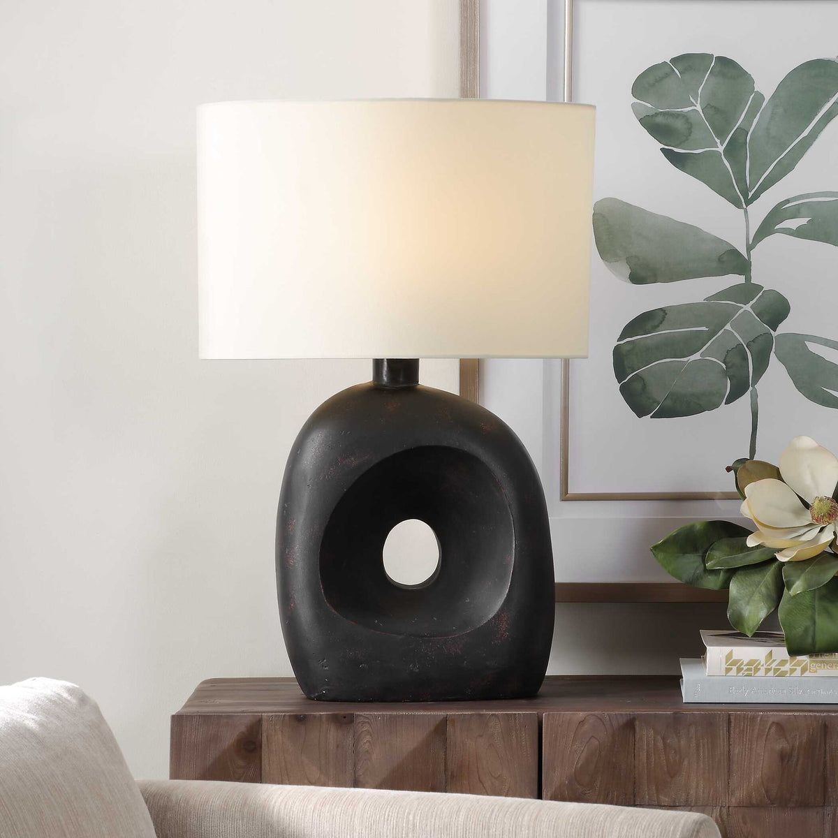 Peephole - Outdoor Bronze Table Lamp - Black