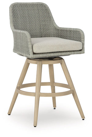 Seton Creek - Barstool With Cushion (Set of 2) - Beige / Gray - R&R Furniture Gallery (Fountain Valley, CA)