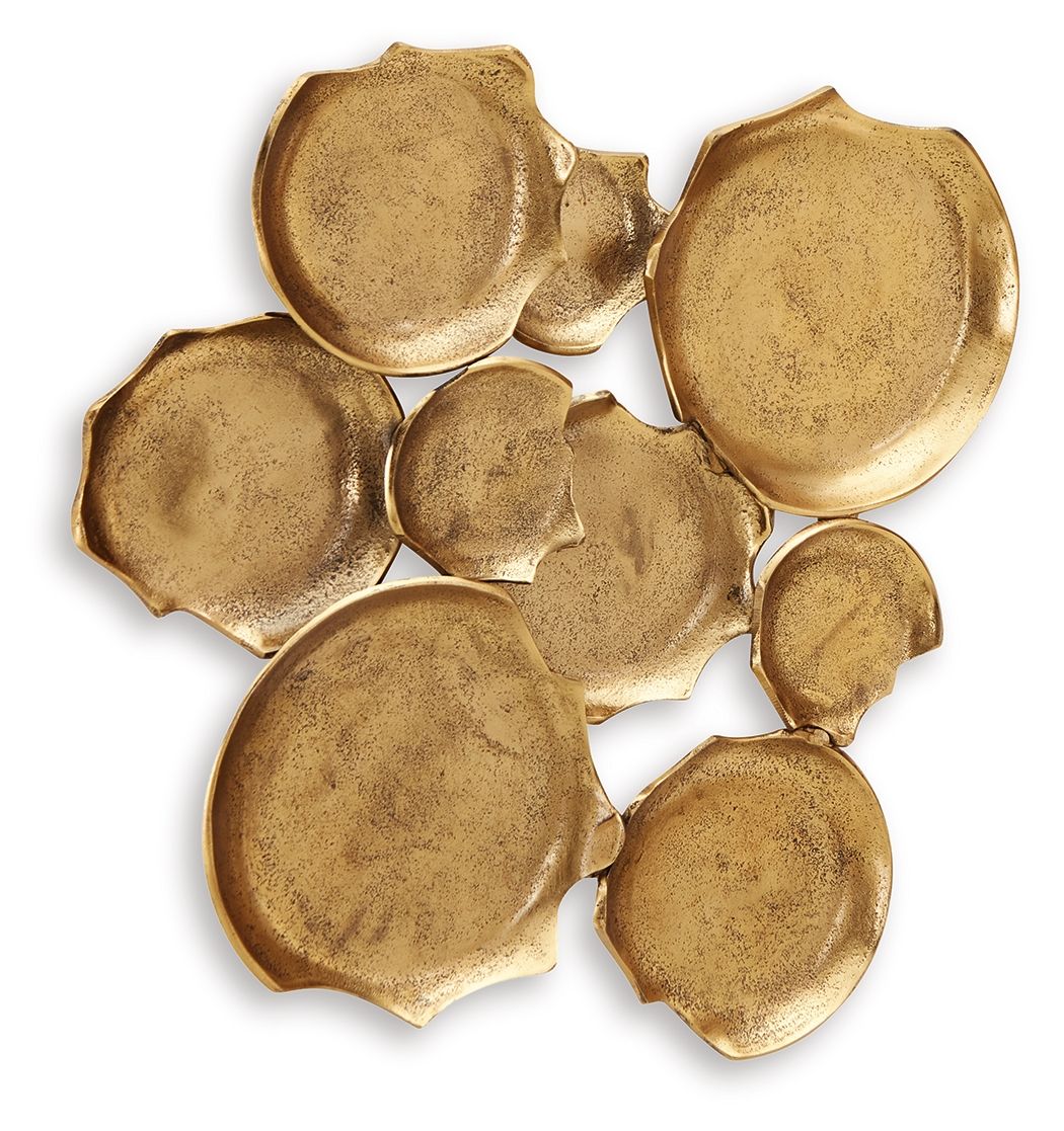Gageton - Wall Decor - Antique Gold Finish - R&R Furniture Gallery (Fountain Valley, CA)