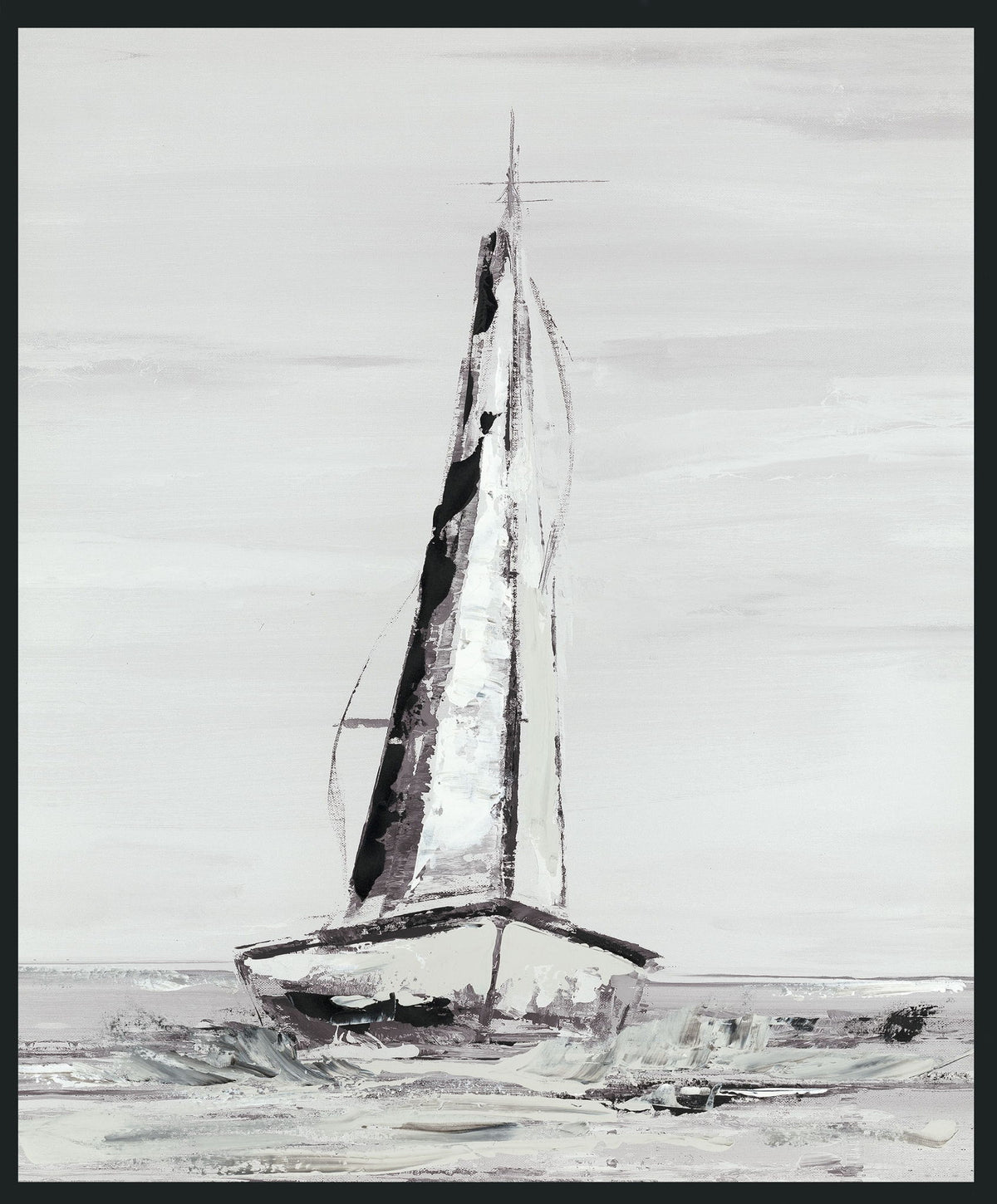 Sails - 48" x 72" Painting By Buddy Whitlock - Pearl Silver - R&R Furniture Gallery (Fountain Valley, CA)