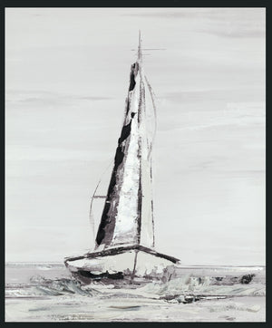 Sails - 48" x 72" Painting By Buddy Whitlock - Pearl Silver - R&R Furniture Gallery (Fountain Valley, CA)