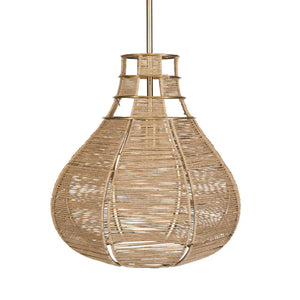 Hestia - 1 Light Natural Rope Pendant - Light Brown