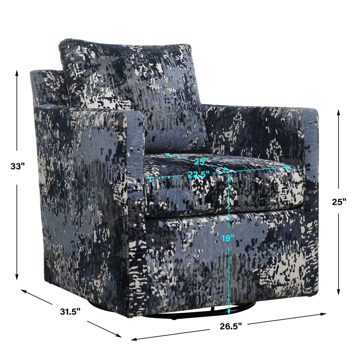 Tisdell - Patterned Swivel/Glider - Blue