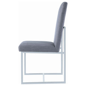 Upholstered Dining Chair Set With Base (Set of 2) - Gray
