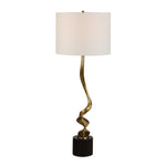 Spiraling - Cordless Brass Buffet Lamp - Black / Gold