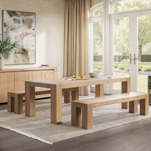 Classic Home Bristol dining bench with wooden seat and sturdy legs, ideal for kitchen or dining room seating.
