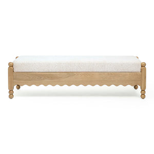 Thelma - Performance Basketweave Bench - Cream