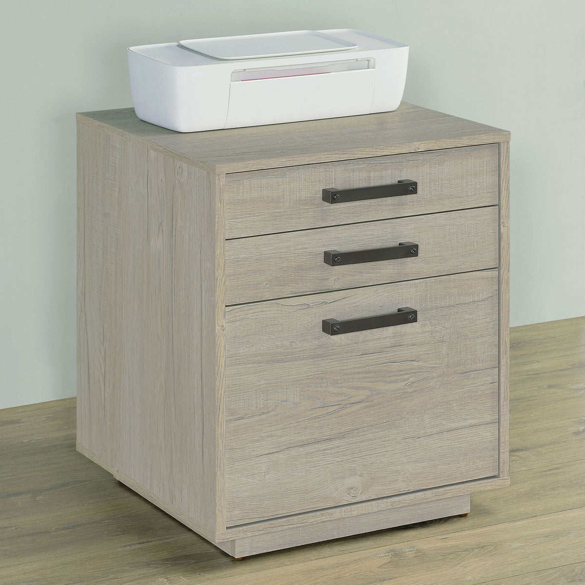 Loomis - 3 Drawer Home Office File Cabinet - White / Gray