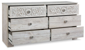 Paxberry - Six Drawer Dresser - Weatherworn - Whitewash - R&R Furniture Gallery (Fountain Valley, CA)