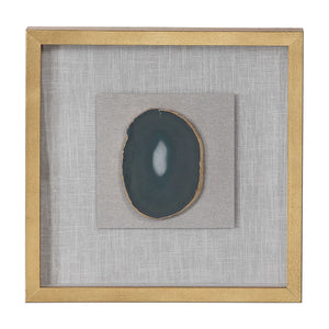 Keeva Agate Stone Shadow Box wall decor by Uttermost featuring a gold frame and natural agate stone design.