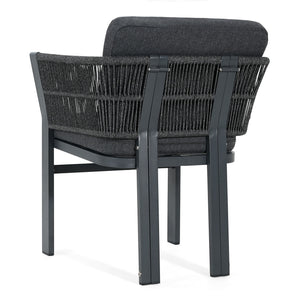 7 Piece Outdoor Dining Set & Table And 6 Chairs - Black / Gray / Teak