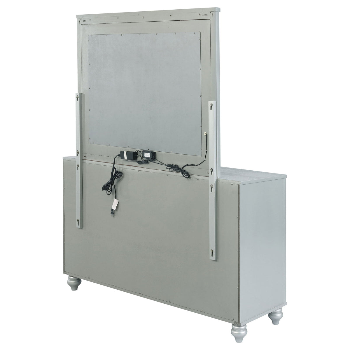 Arabesque - 6 Drawer Dresser With Mirror - Silver