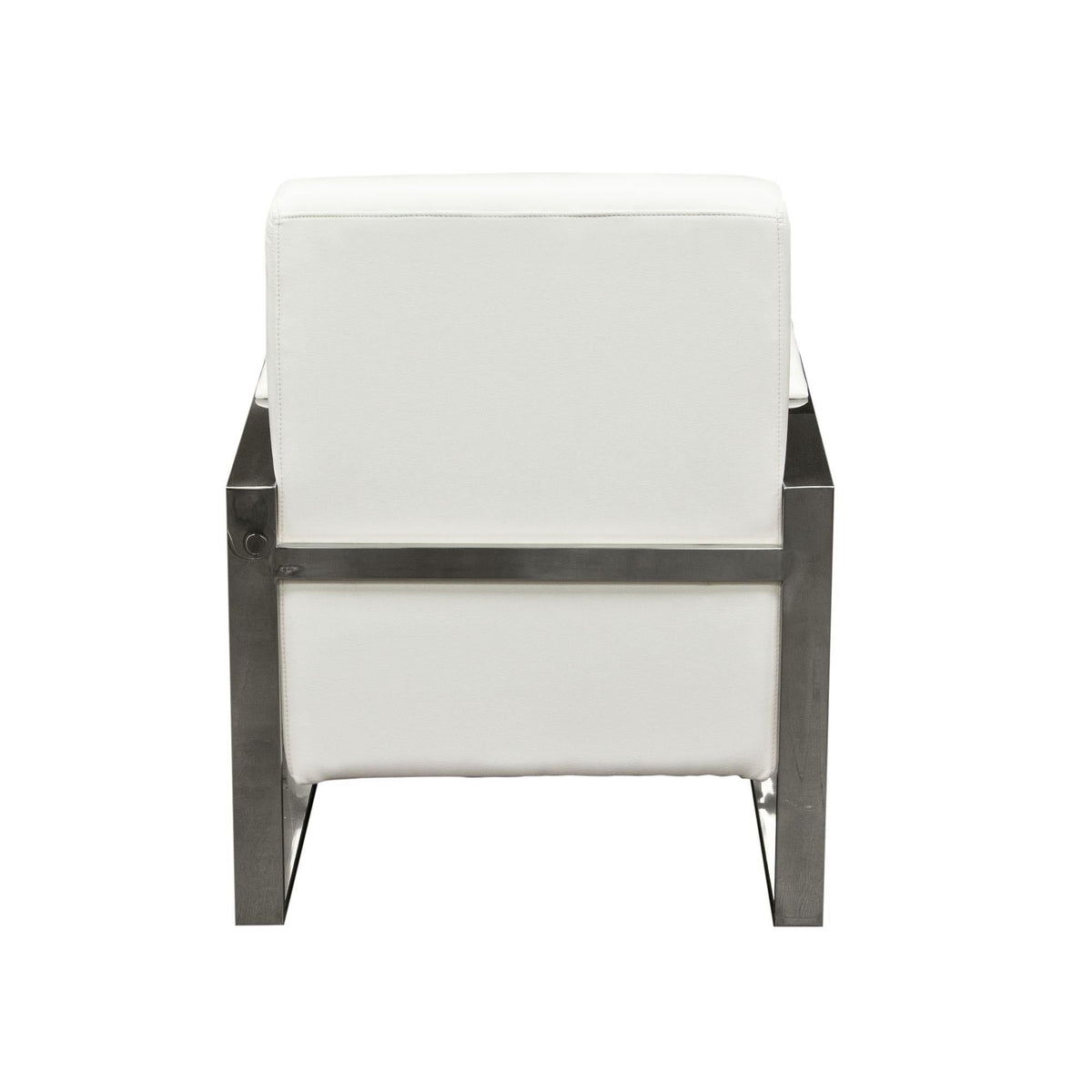 Century Accent Chair w/ Stainless Steel Frame by Diamond Sofa - White