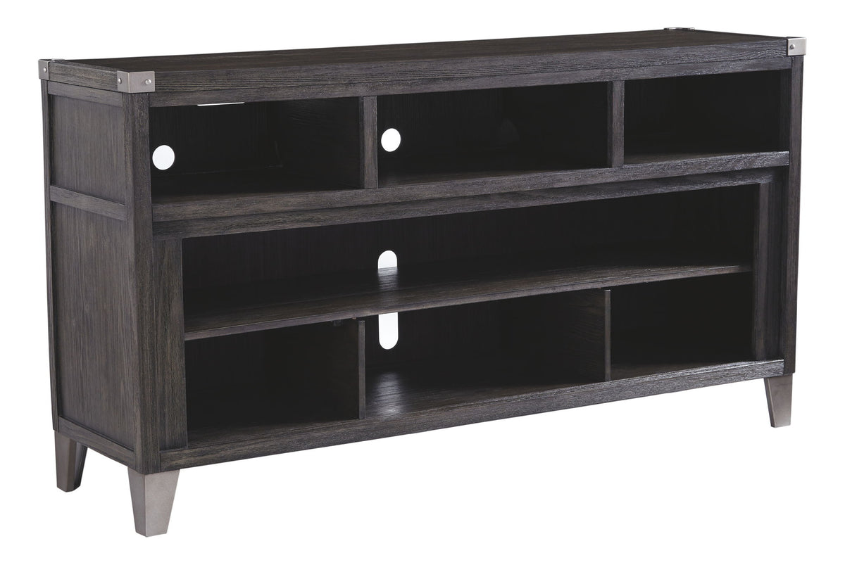 Todoe - LG TV Stand w/Fireplace Option - Gray - R&R Furniture Gallery (Fountain Valley, CA)