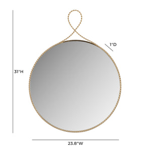 Ravina - Round Wall Mirror - Braided Brass - R&R Furniture Gallery (Fountain Valley, CA)