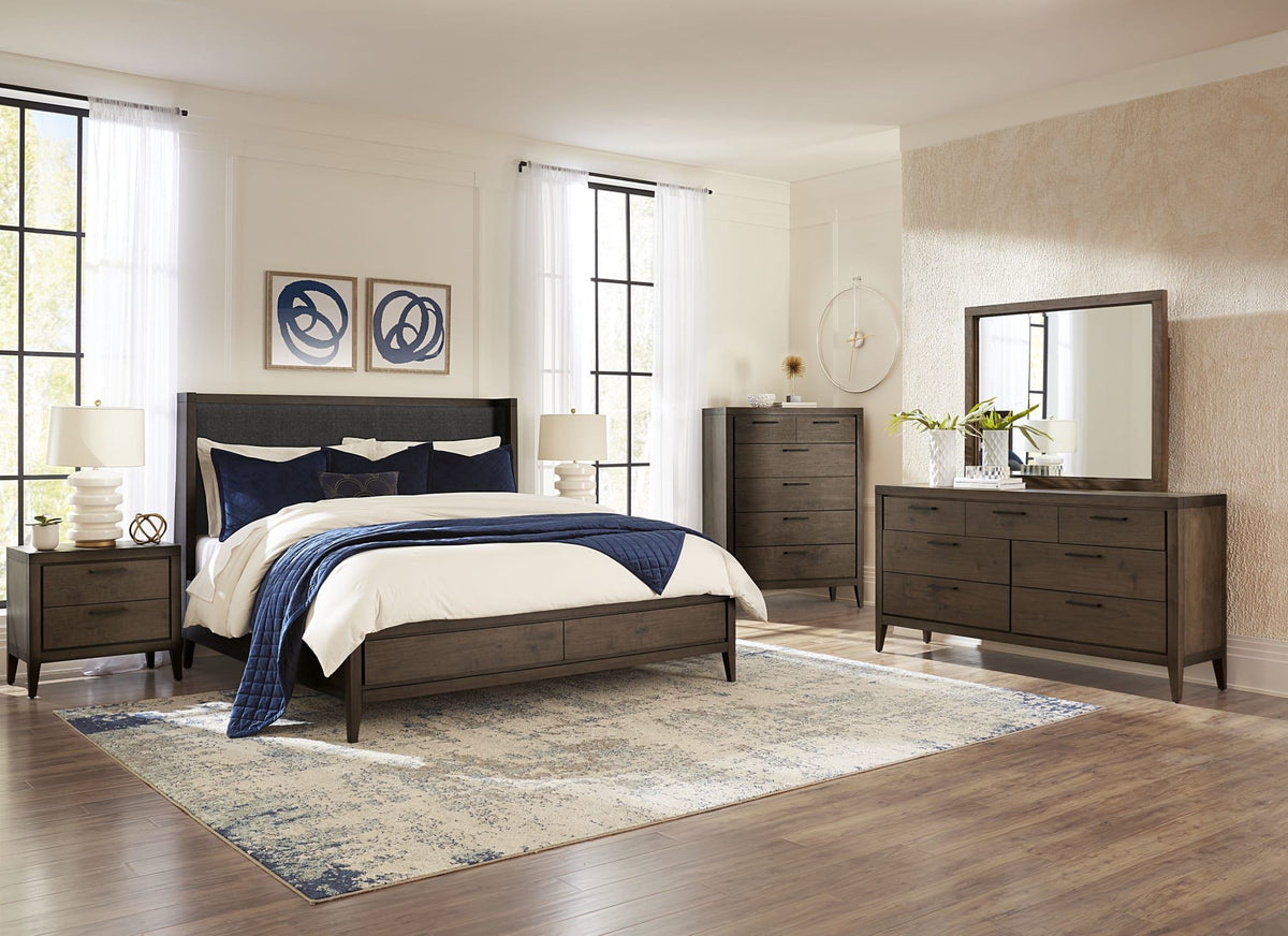 Boracay Five Drawer One Door Walnut Sweater Chest in Wild Oats Brown (2024)
