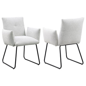 Ackland Upholstered Dining Arm Chair Light Grey (Set of 2)