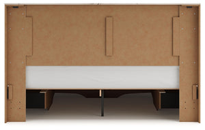 Signature Design by Ashley Lawroy panel bed with built-in storage drawers, showcasing a modern storage bed with a sleek finish.