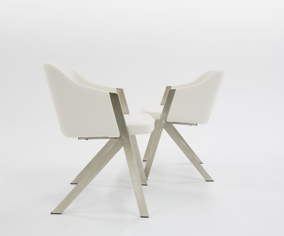 Darcy Modern White Leatherette Dining Chair (Set of 2) — view 5