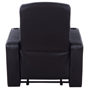9 Piece Home Theater Seating Set With Recliners And Wedge Consoles - Black