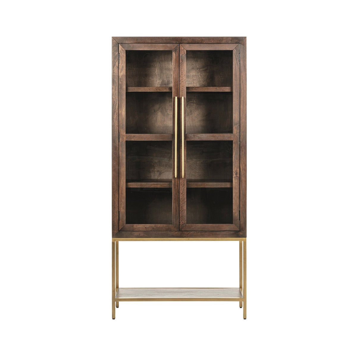 Freemont - Solid Wood Tall Cabinet - Kona Brown