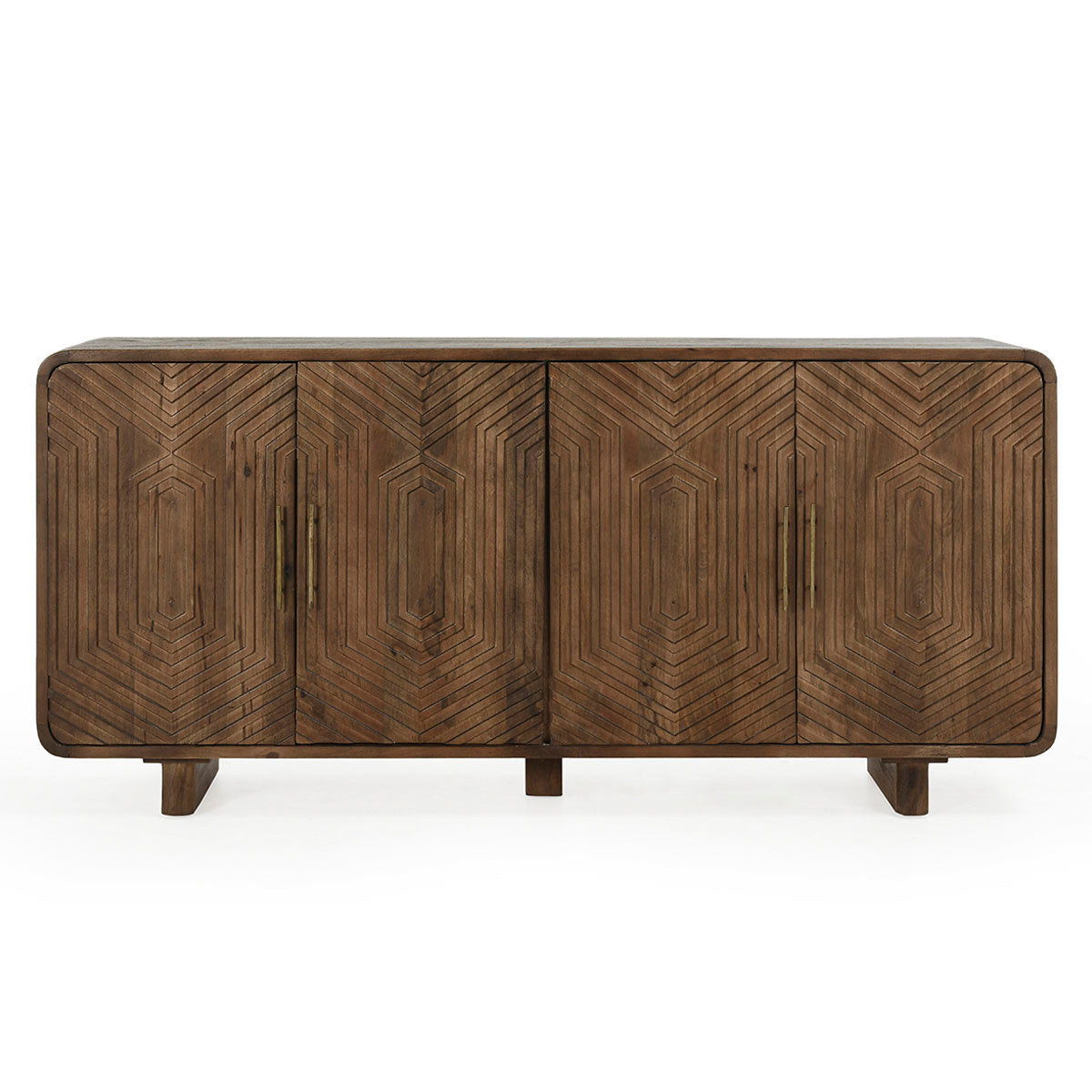 Classic Home Holmes 4 Door Buffet with wooden finish, featuring ample storage space and sleek design for dining room decor.