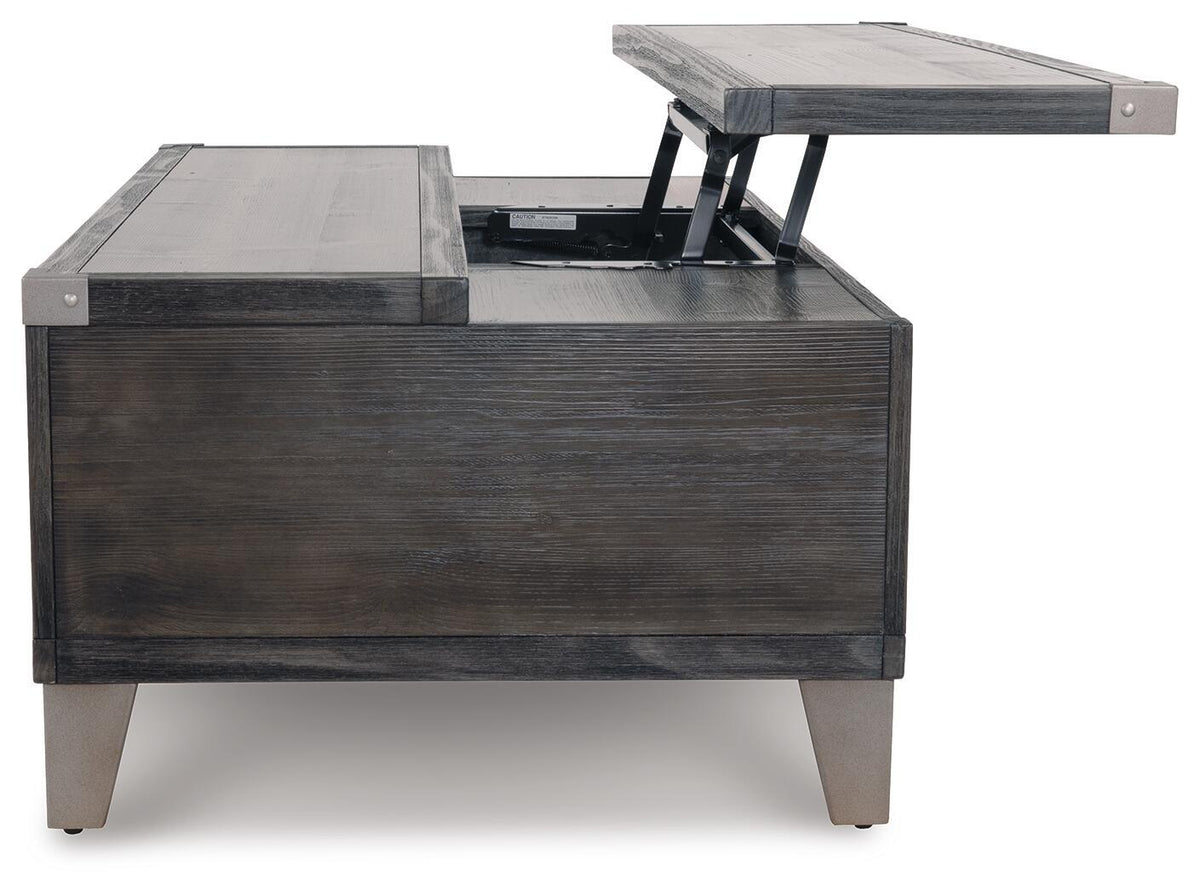 Todoe - Lift Top Cocktail Table - Dark Gray