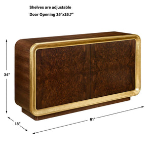 I've Been Framed - 2 Door Cabinet - Woodtone / Brass
