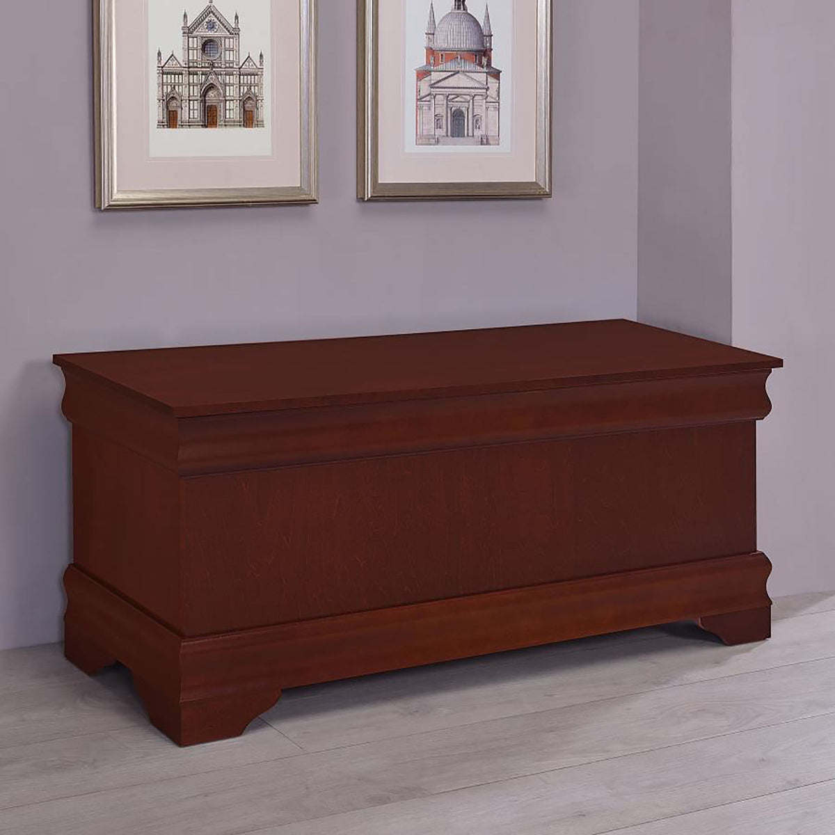 Chest With Curved Moldings And Bracket Feet - Brown