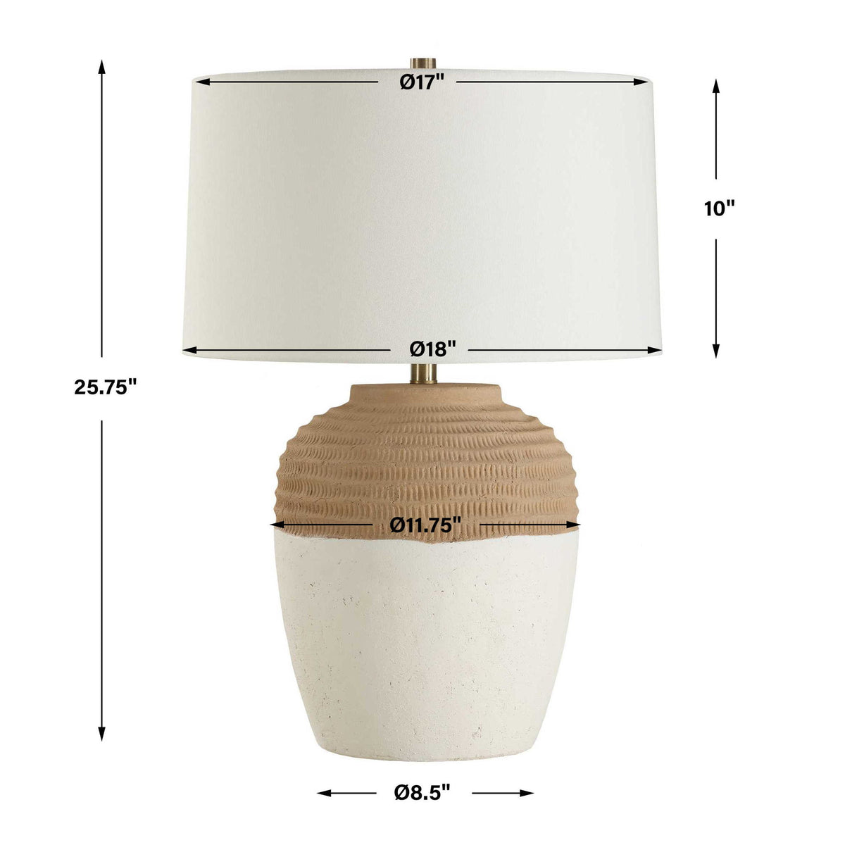 Bellaby - Terracotta Table Lamp - Brown / White