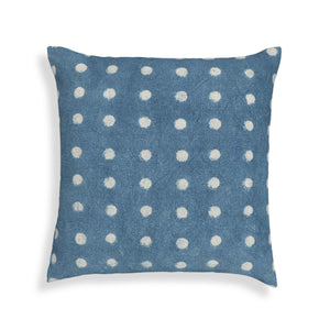 Indigo - Dots Cotton Square Accent Pillow - Indigo - R&R Furniture Gallery (Fountain Valley, CA)