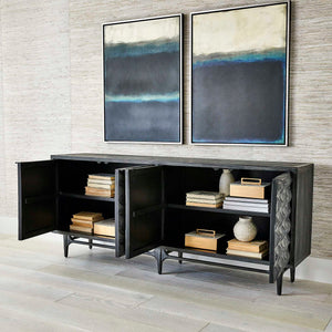 Foursquare - 4 Door Cabinet - Black