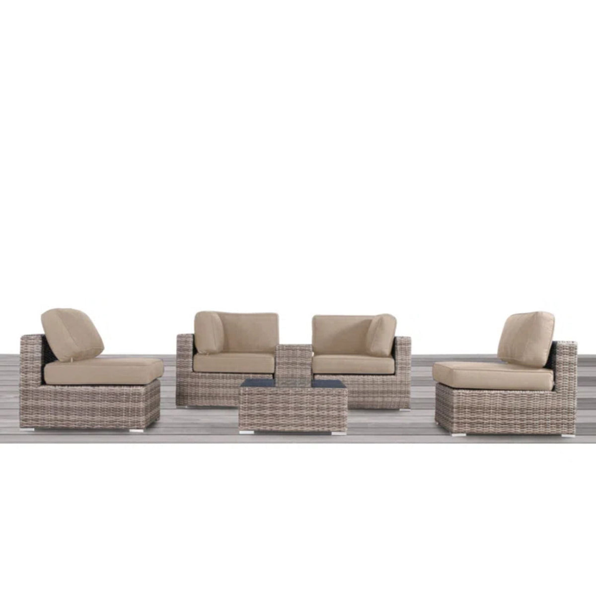 Outdoor Wicker Seating Group With Cushions