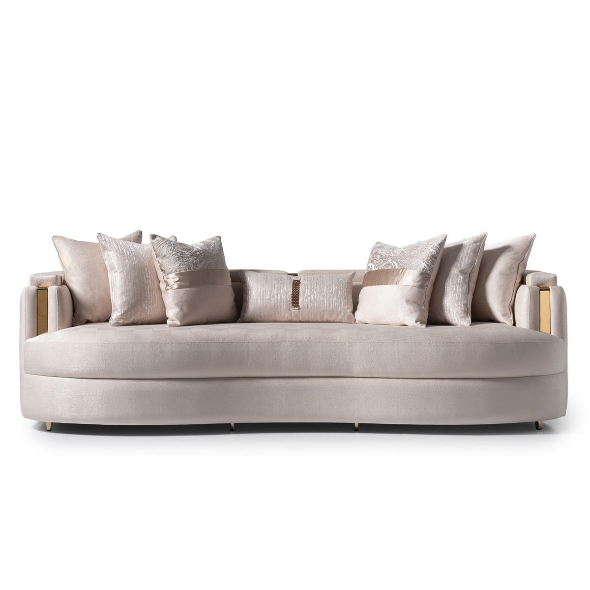 Carmela - Mansion Sofa - Almond / Gold - R&R Furniture Gallery (Fountain Valley, CA)