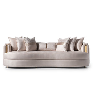 Carmela - Mansion Sofa - Almond / Gold - R&R Furniture Gallery (Fountain Valley, CA)