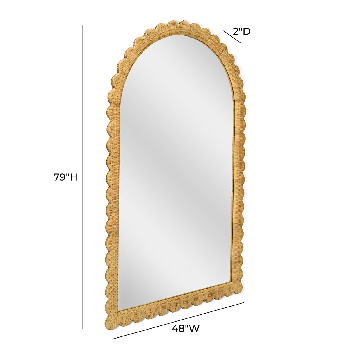 Bama - Rattan Arched Wall Mirror - Natural - R&R Furniture Gallery (Fountain Valley, CA)