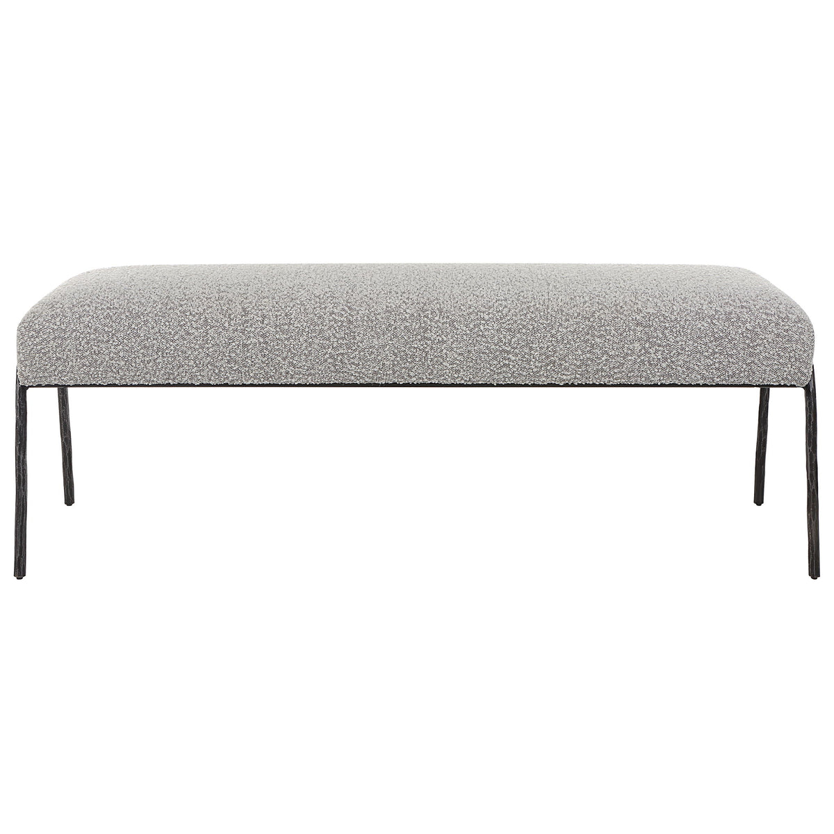 Uttermost Jacobsen Modern Gray Upholstered Bench with sleek design and cushioned seat for contemporary home decor.
