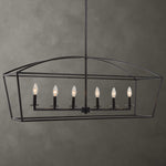Clayton - 6 Light Linear Chandelier - Black