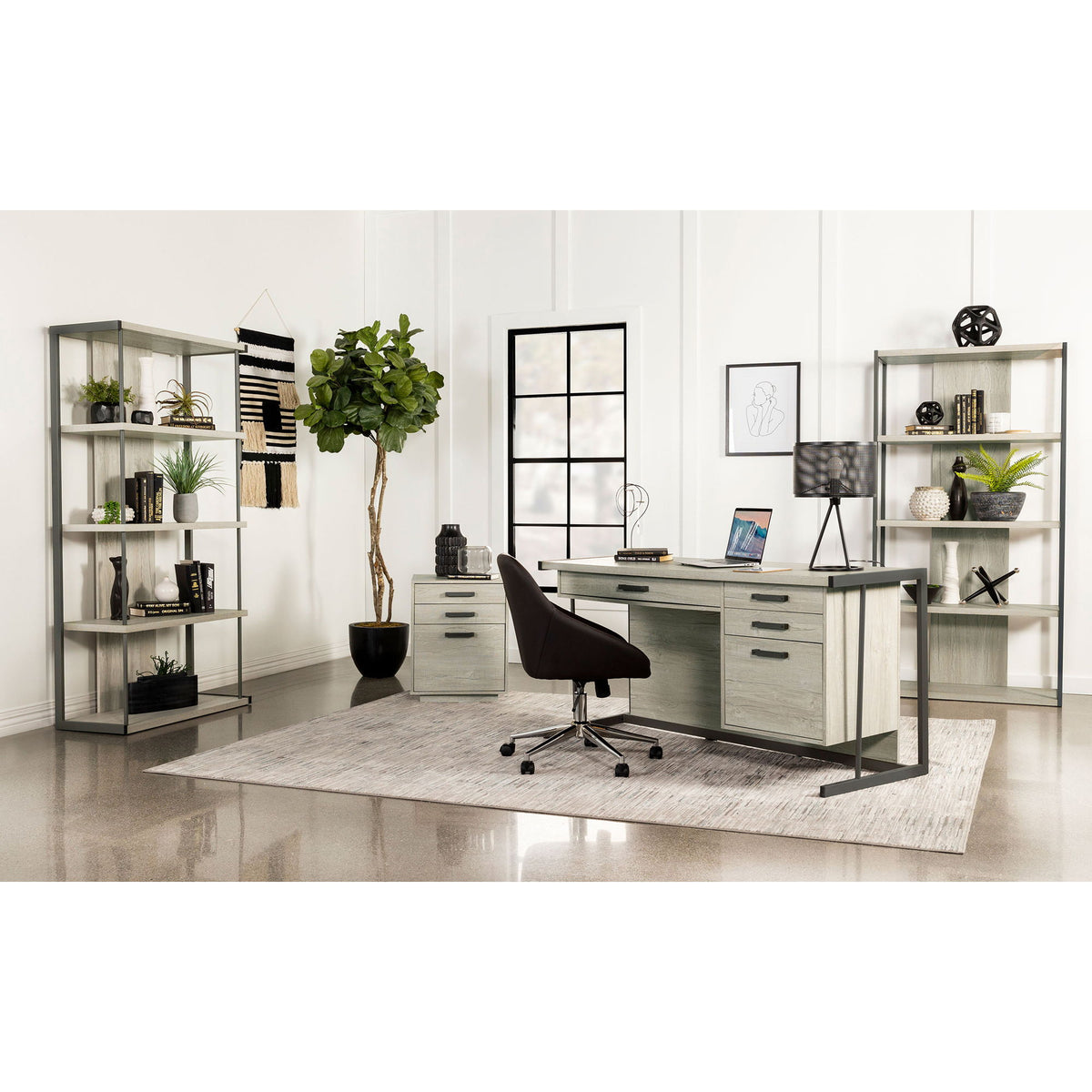 Loomis - 3 Drawer Home Office File Cabinet - White / Gray