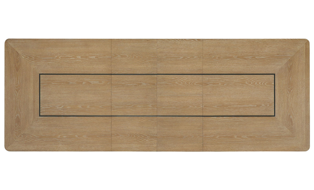 Escape - Dining Table With Extensions - Glazed Natural Oak / Black Metal Trim