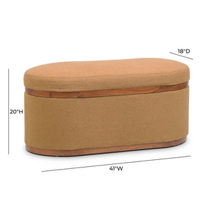 Olivier - Boucle Oval Storage Ottoman - R&R Furniture Gallery (Fountain Valley, CA)