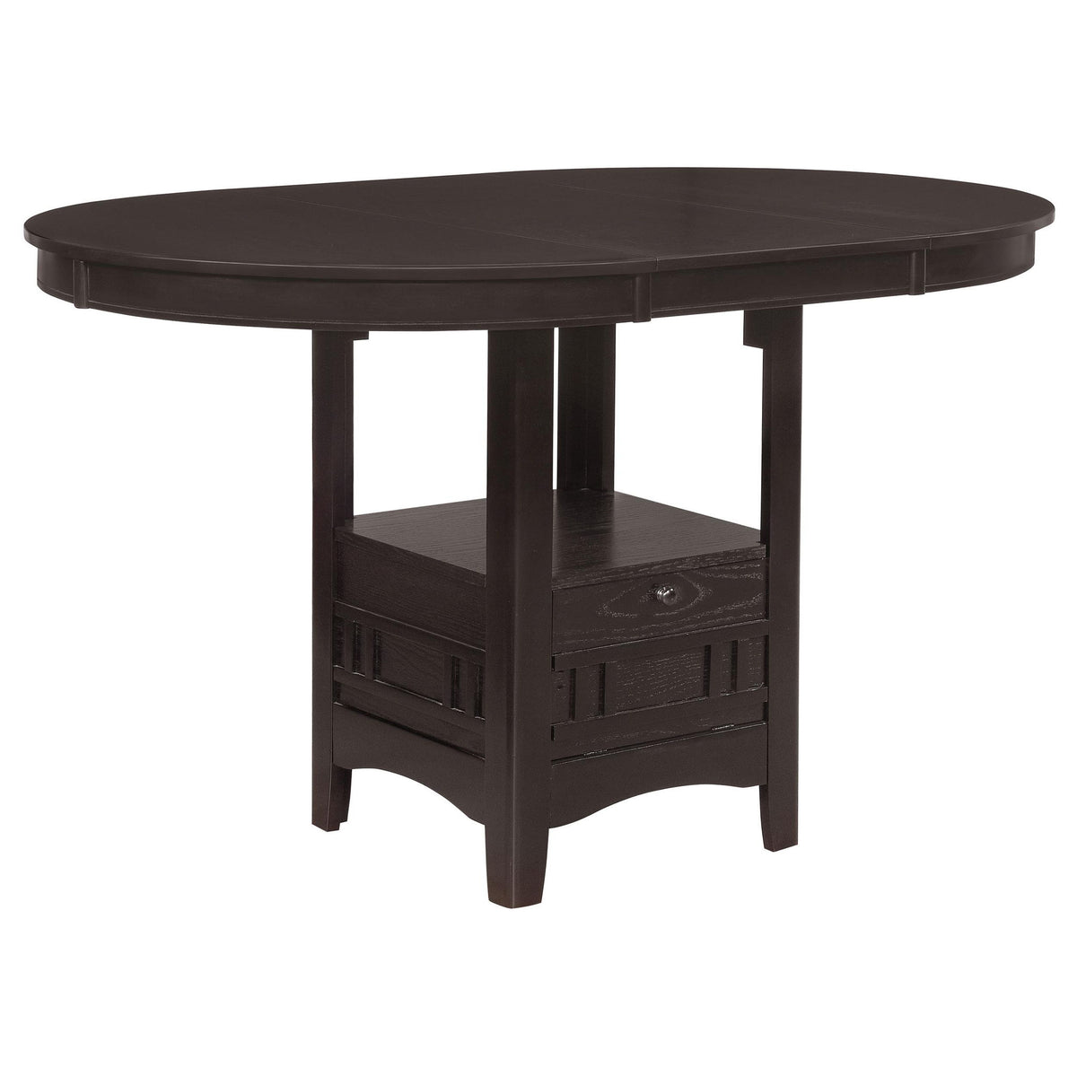 Lavon Oval 60-inch Counter Height Extension Dining Table Espresso